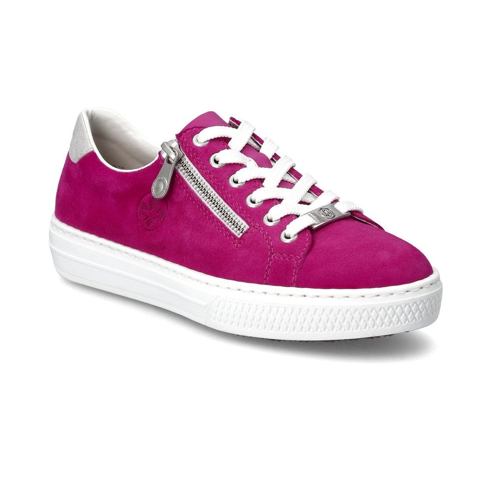 Rieker L59L1 Lace/Zip Up Casual Shoe - Fuchsia - image 001 |ww_colour=fuchsia|ww_order=001|