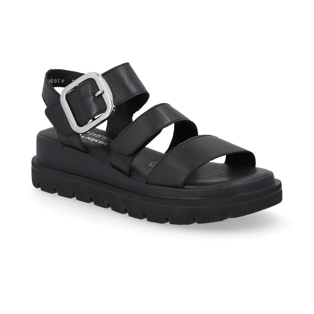 Rieker W1650 Touch Fastening Strap Sandal - Black - image 001 |ww_colour=black|ww_order=001|