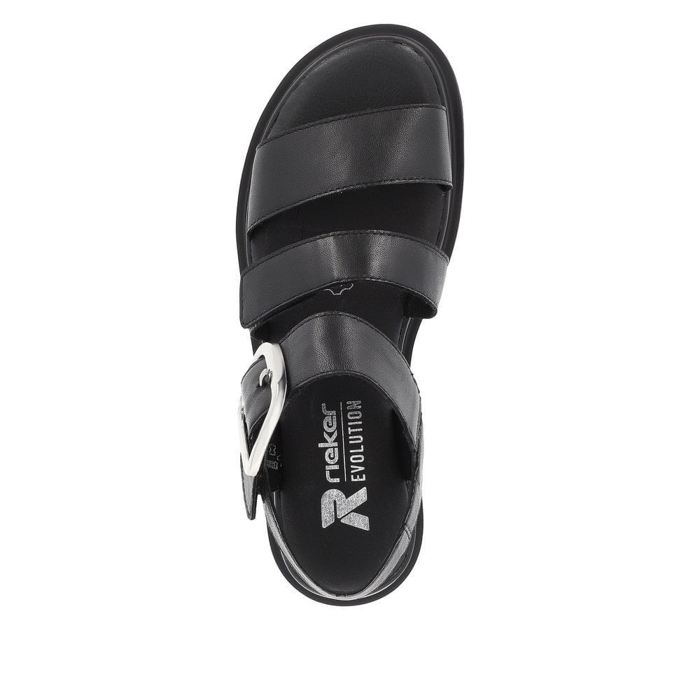 Rieker W1650 Touch Fastening Strap Sandal - Black - image 002 |ww_colour=black|ww_order=002|