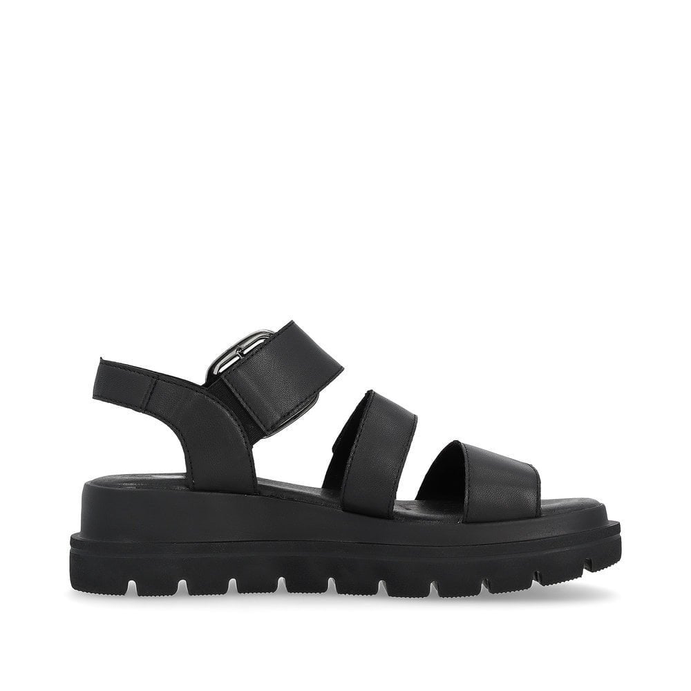 Rieker W1650 Touch Fastening Strap Sandal - Black - image 003 |ww_colour=black|ww_order=003|