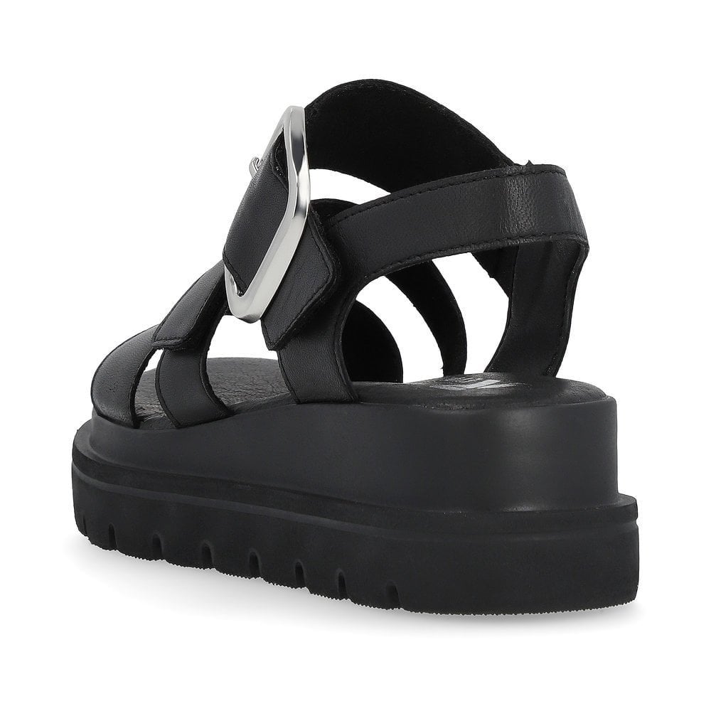 Rieker W1650 Touch Fastening Strap Sandal - Black - image 005 |ww_colour=black|ww_order=005|