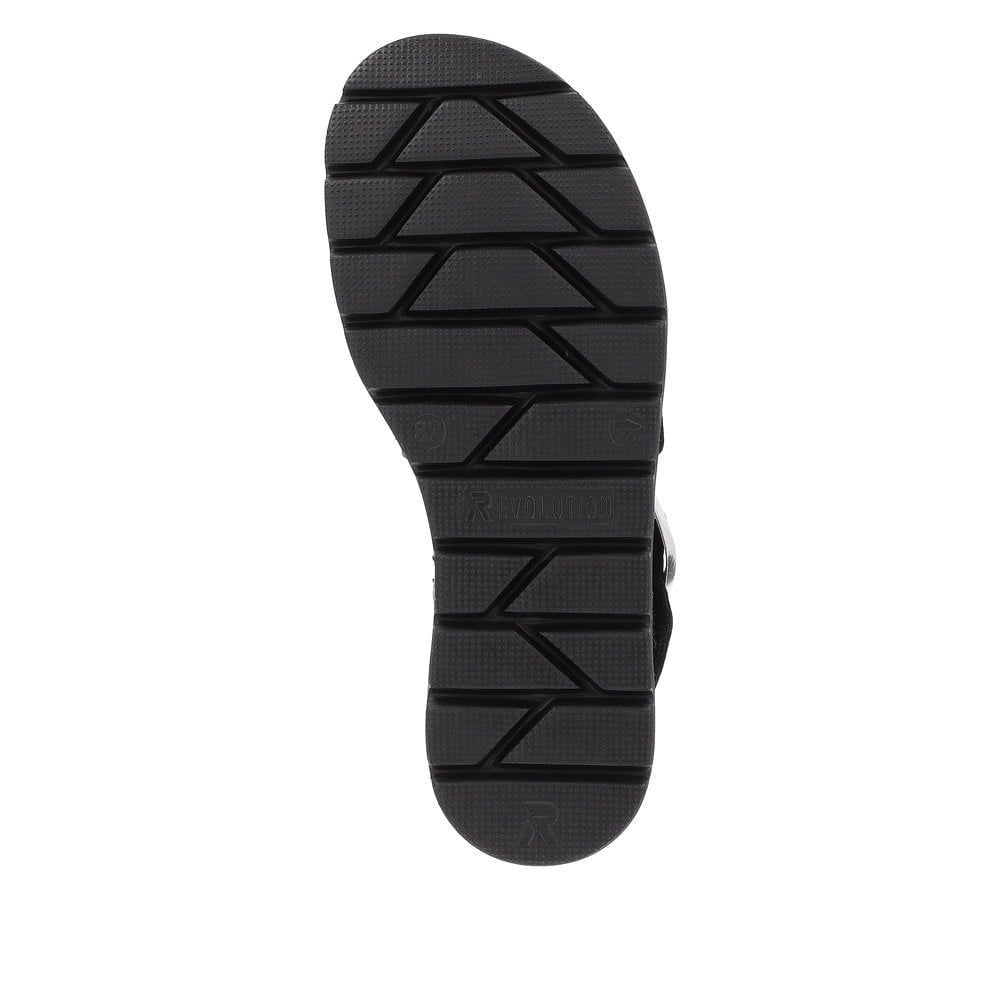Rieker W1650 Touch Fastening Strap Sandal - Black - image 006 |ww_colour=black|ww_order=006|
