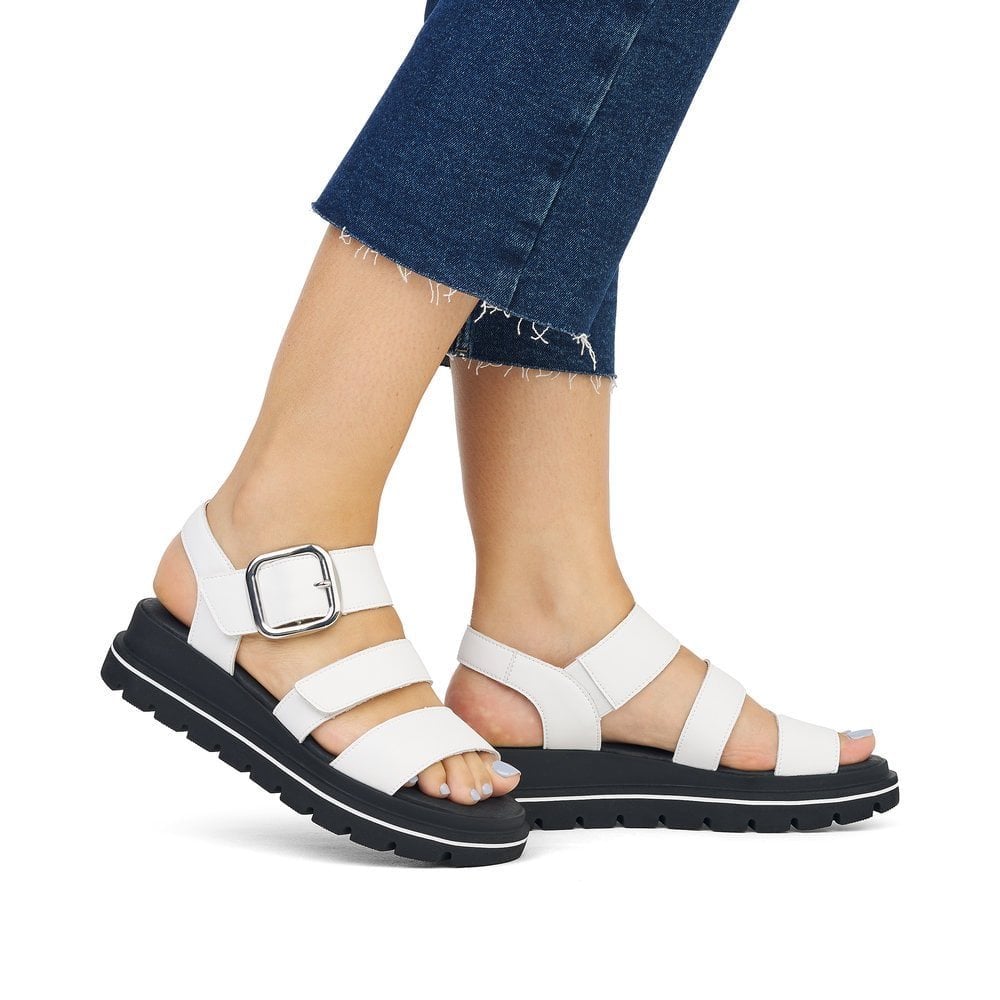 Rieker W1650 Touch Fastening Strap Sandal - White - image 008 |ww_colour=white|ww_order=008|