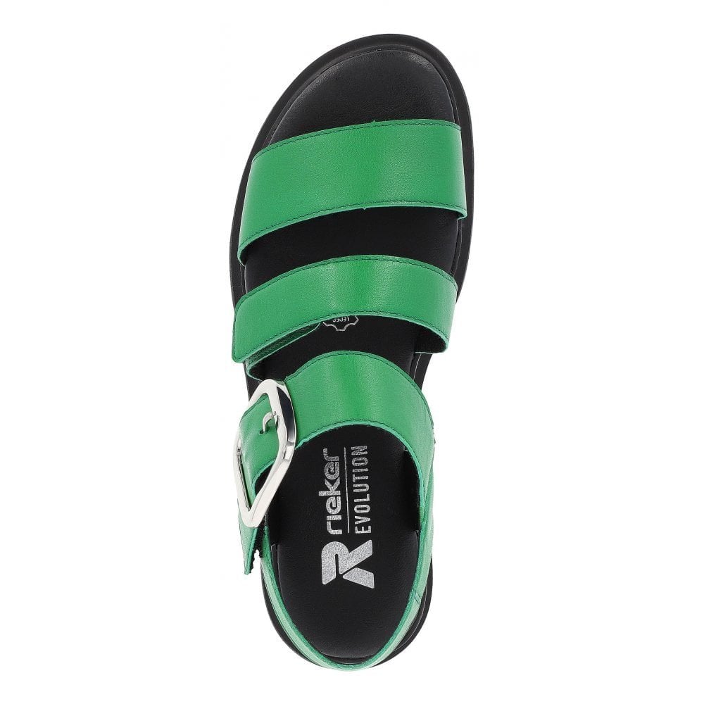 Rieker W1650 Touch Fastening Strap Sandal - Green - image 002 |ww_colour=green|ww_order=002|