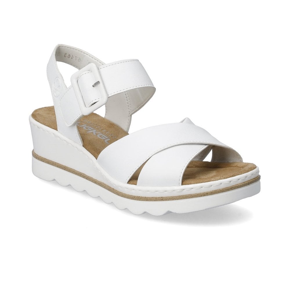 Rieker 67463 Wedge Sandal - White - image 001 |ww_colour=white|ww_order=001|