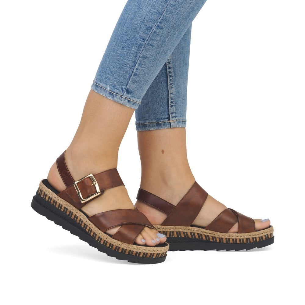 Rieker V7951 Wedge Sandal - Brown - image 007 |ww_colour=brown|ww_order=007|
