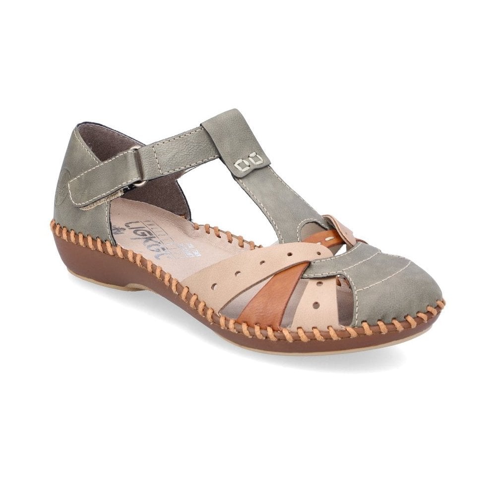 Rieker T Bar Summer Sandal - Green - image 001 |ww_colour=green|ww_order=001|