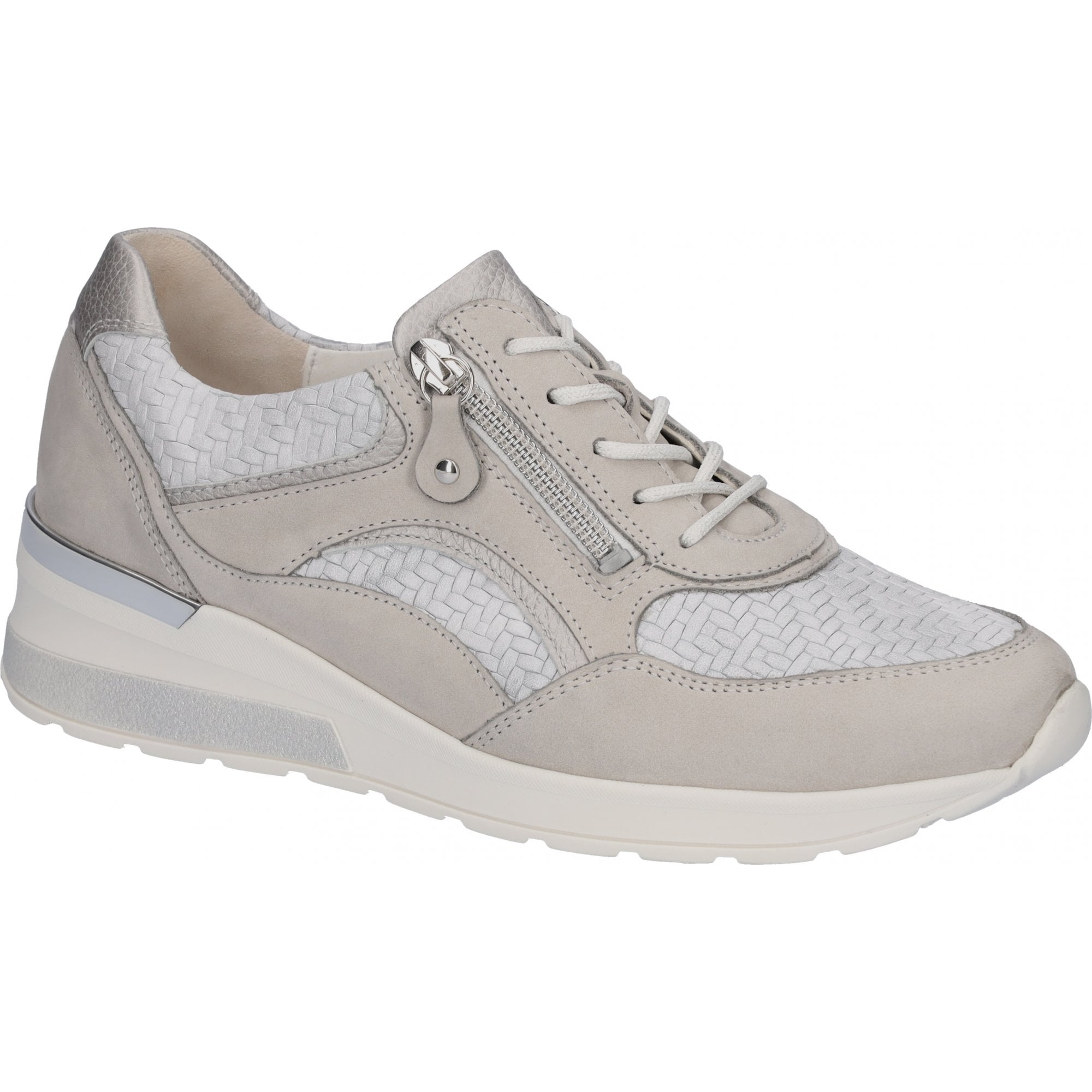 Waldlaufer H-Clara Lace-Up/Zip Casual Shoe - Stein Taupe Silber - image 001 |ww_colour=stein-taupe-silber|ww_order=001|