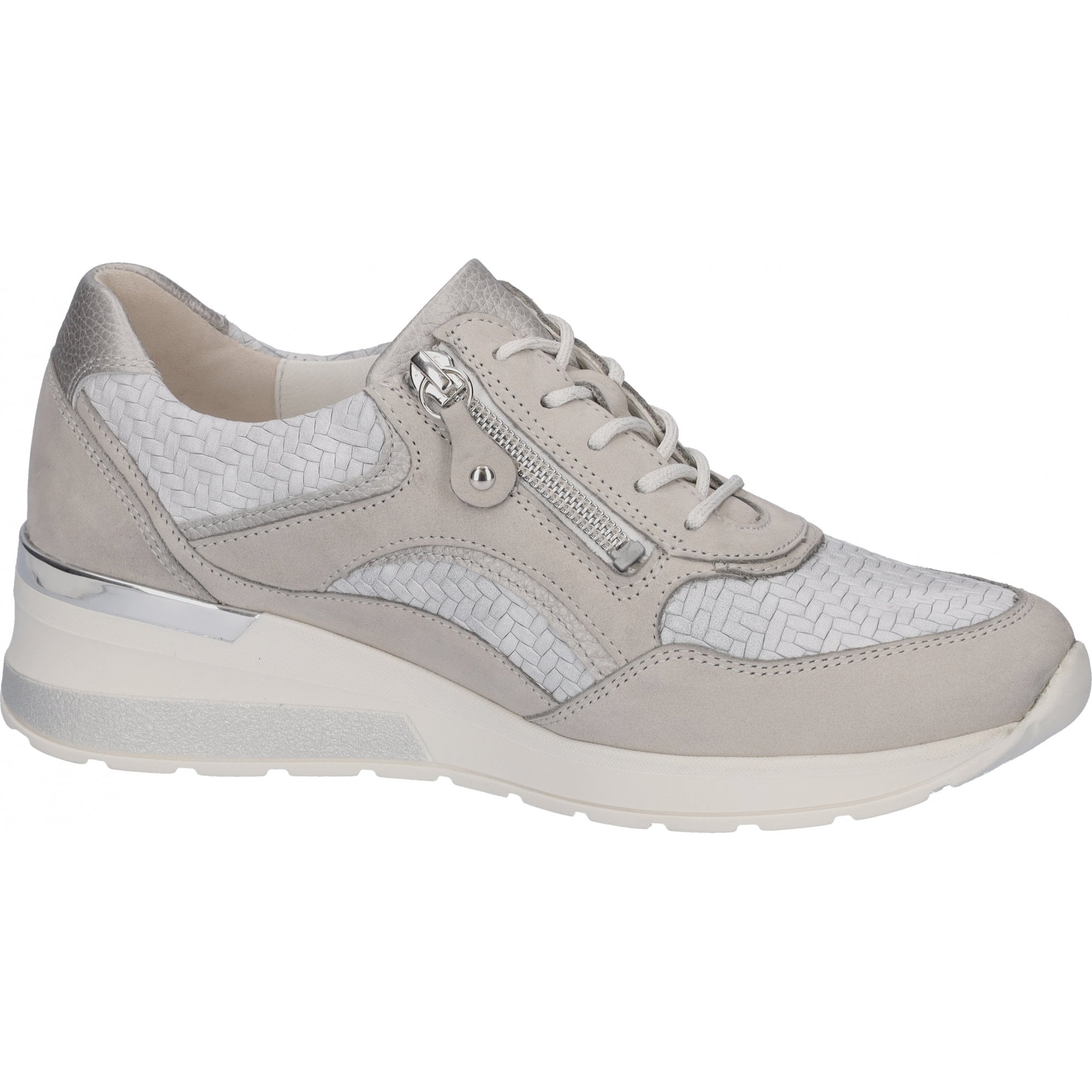 Waldlaufer H-Clara Lace-Up/Zip Casual Shoe - Stein Taupe Silber - image 003 |ww_colour=stein-taupe-silber|ww_order=003|