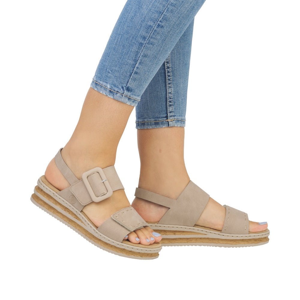 Rieker 62950 Hook & Loop Fastening Sandals - Beige - image 009 |ww_colour=beige|ww_order=009|