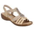 Rieker 60803 Elasticated Sparkle Sandal - Brown - image 001 |ww_colour=brown|ww_order=001|
