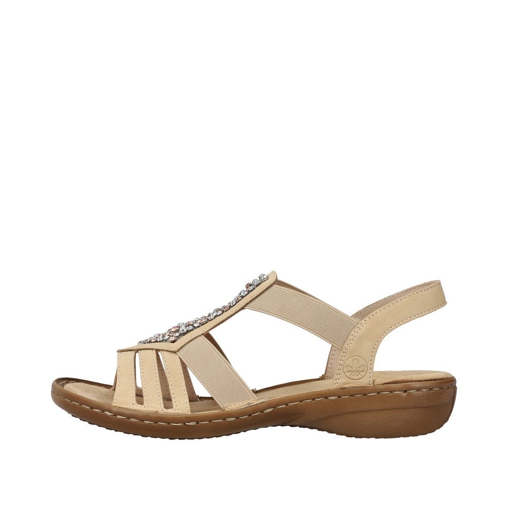 Rieker 60803 Elasticated Sparkle Sandal - Brown - image 003 |ww_colour=brown|ww_order=003|