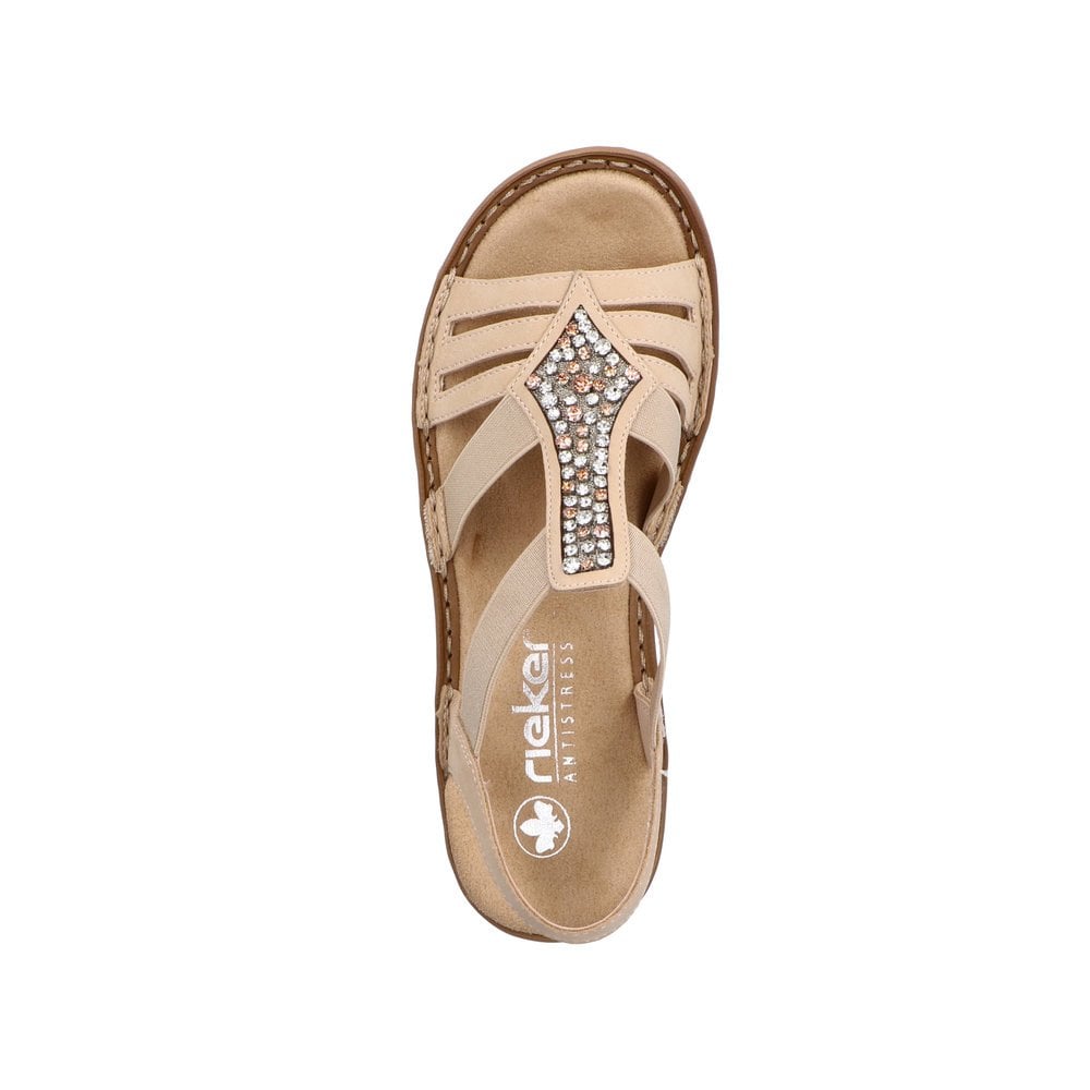 Rieker 60803 Elasticated Sparkle Sandal - Brown - image 004 |ww_colour=brown|ww_order=004|