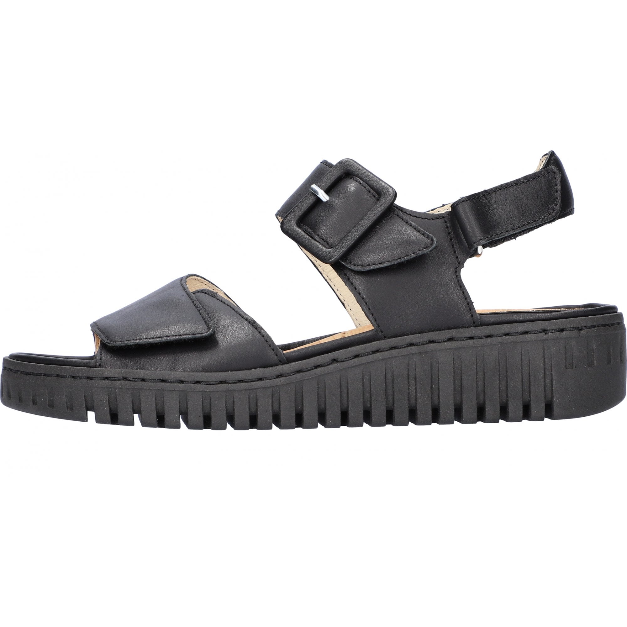 Waldlaufer 955004  Willow Leather Adjustable Wedge Sandal - Black - image 002 |ww_colour=black|ww_order=002|