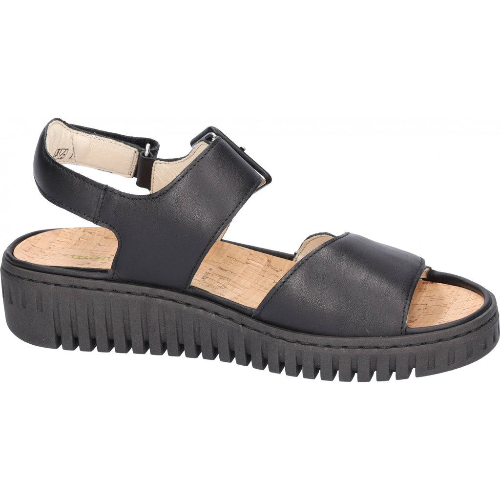 Waldlaufer 955004  Willow Leather Adjustable Wedge Sandal - Black - image 004 |ww_colour=black|ww_order=004|