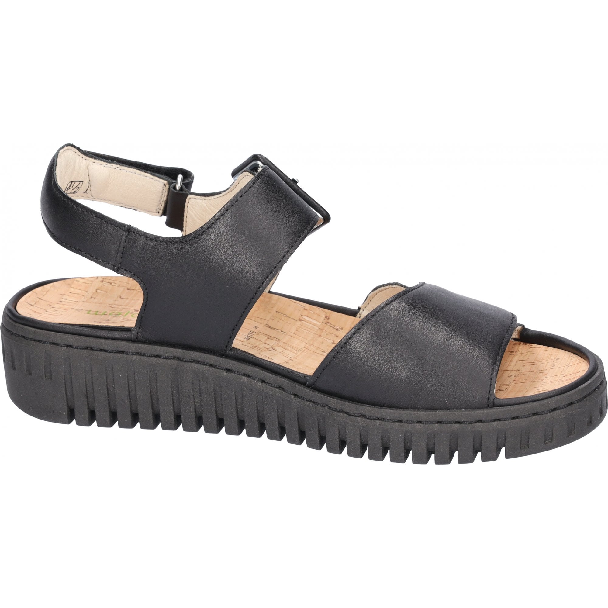 Waldlaufer 955004  Willow Leather Adjustable Wedge Sandal - Black - image 004 |ww_colour=black|ww_order=004|