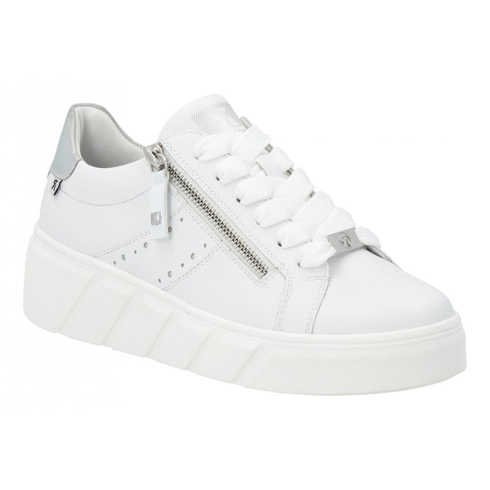 Rieker W0505 Lace/Zip Up Casual Shoe - White - image 001 |ww_colour=white|ww_order=001|