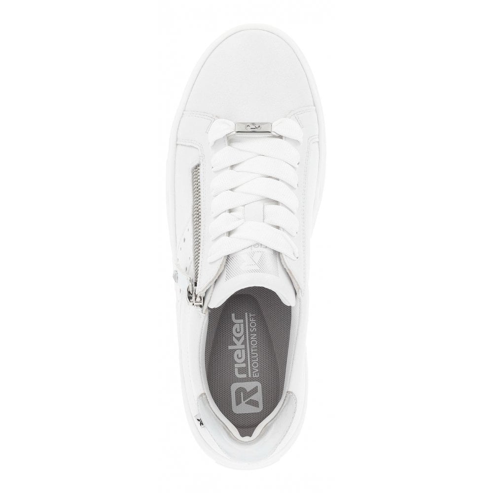 Rieker W0505 Lace/Zip Up Casual Shoe - White - image 002 |ww_colour=white|ww_order=002|