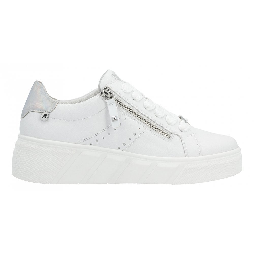 Rieker W0505 Lace/Zip Up Casual Shoe - White - image 004 |ww_colour=white|ww_order=004|