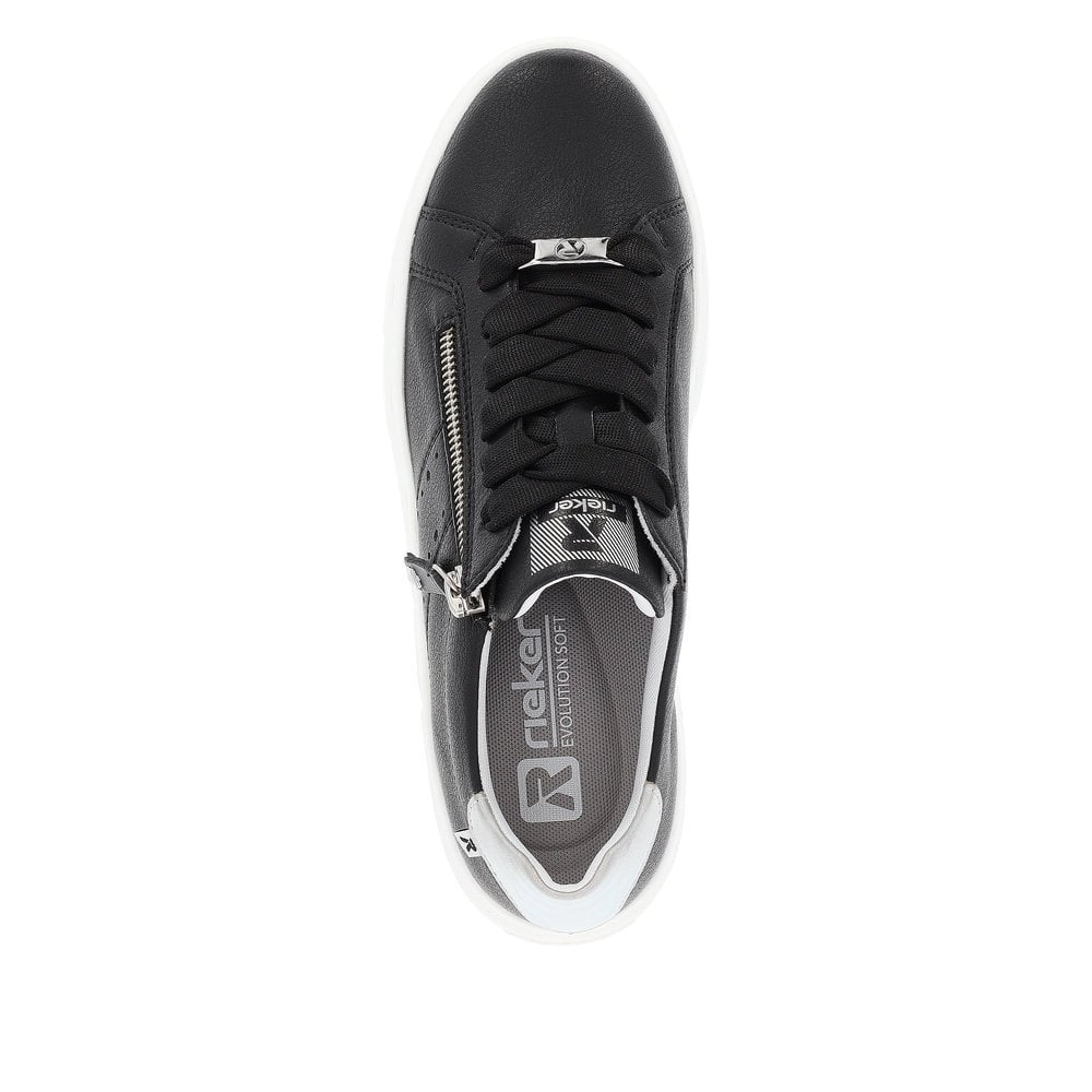Rieker W0505 Lace/Zip Up Casual Shoe - Black - image 004 |ww_colour=black|ww_order=004|