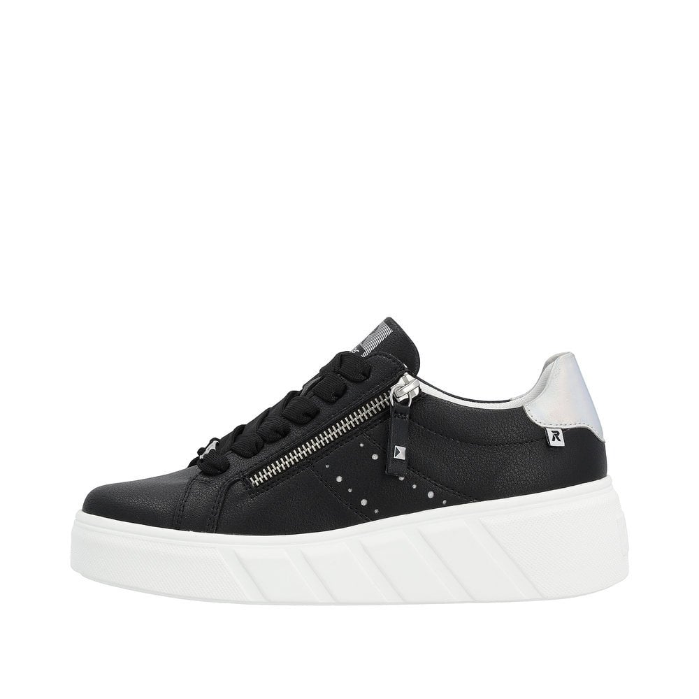 Rieker W0505 Lace/Zip Up Casual Shoe - Black - image 005 |ww_colour=black|ww_order=005|