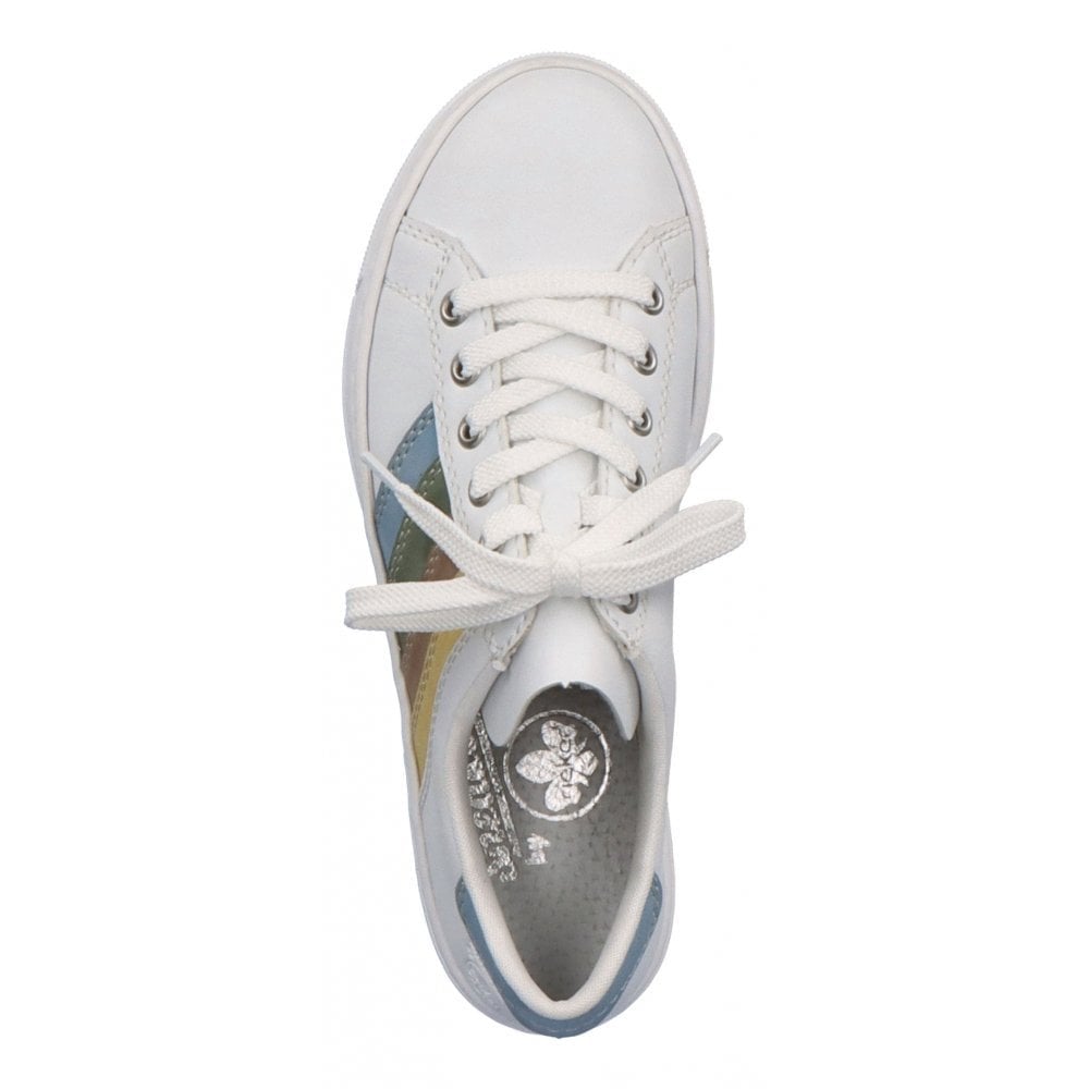 Rieker L8802 Lace Up Casual Shoe - White Combi - image 003 |ww_colour=white-combi|ww_order=003|
