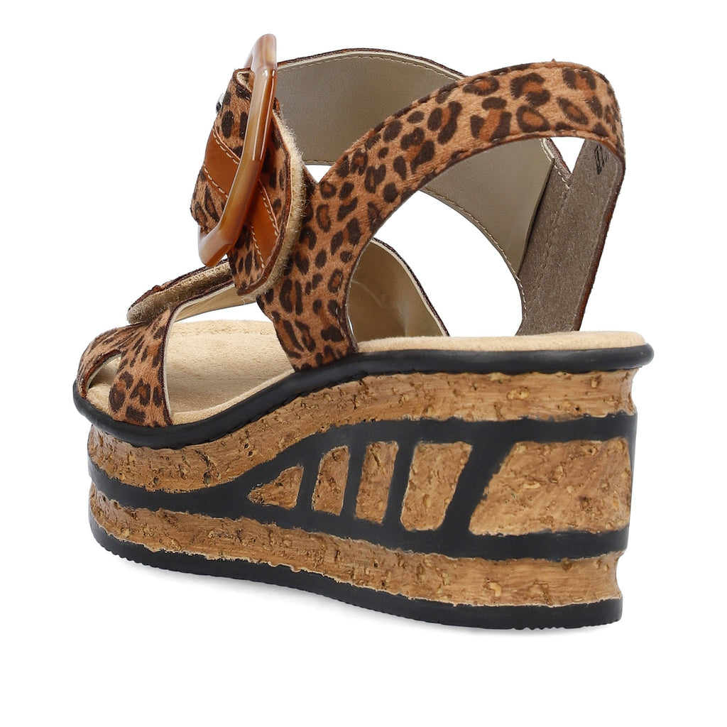 Rieker 68176 Wedge Hook and Loop Fastening Sandal - Brown Combi - image 007 |ww_colour=brown-combi|ww_order=007|