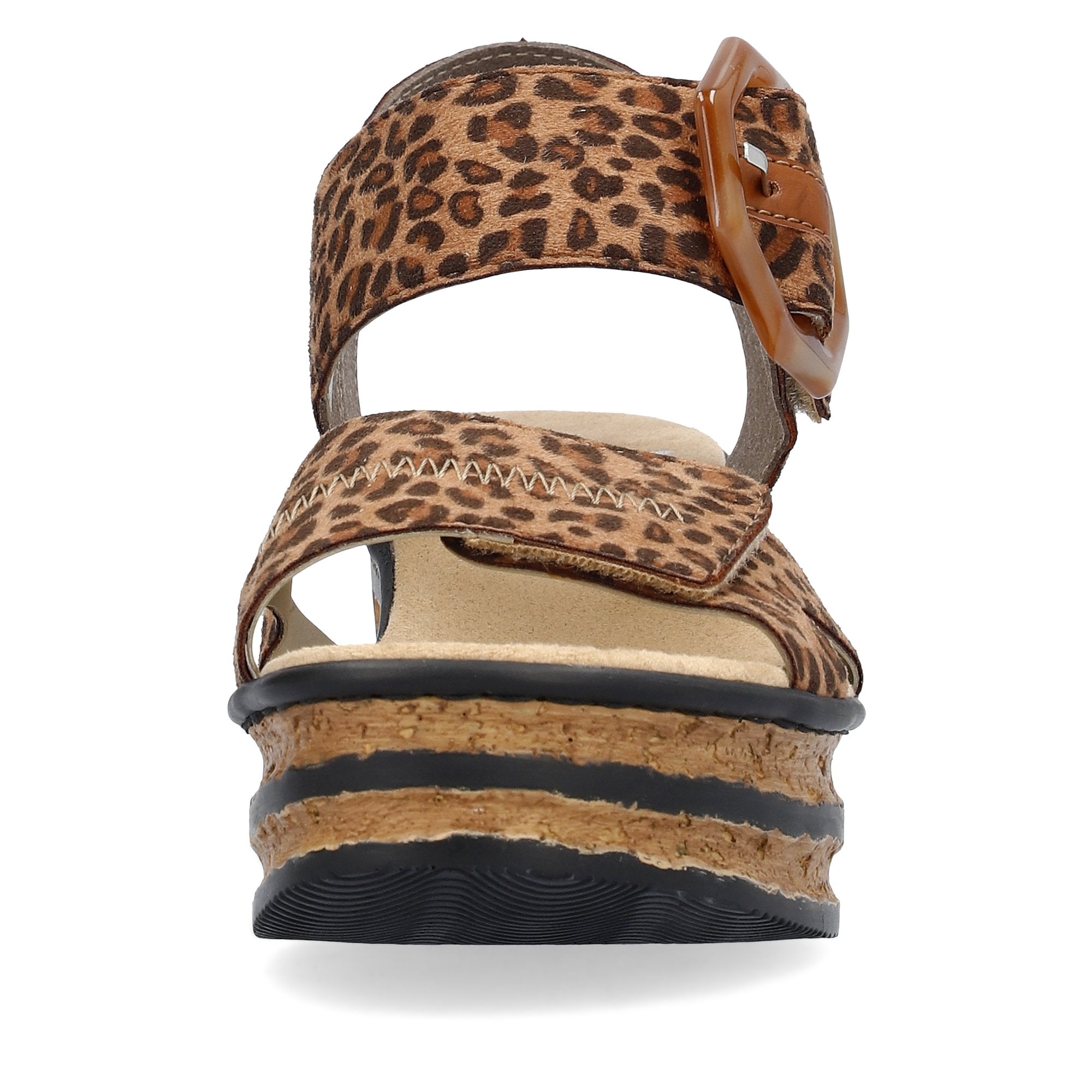 Rieker 68176 Wedge Hook and Loop Fastening Sandal - Brown Combi - image 008 |ww_colour=brown-combi|ww_order=008|