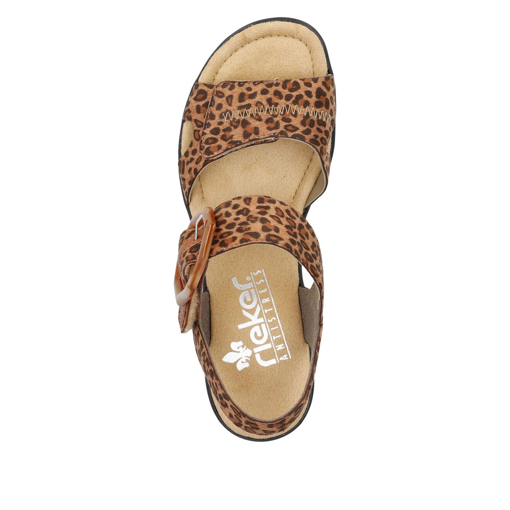 Rieker 68176 Wedge Hook and Loop Fastening Sandal - Brown Combi - image 009 |ww_colour=brown-combi|ww_order=009|
