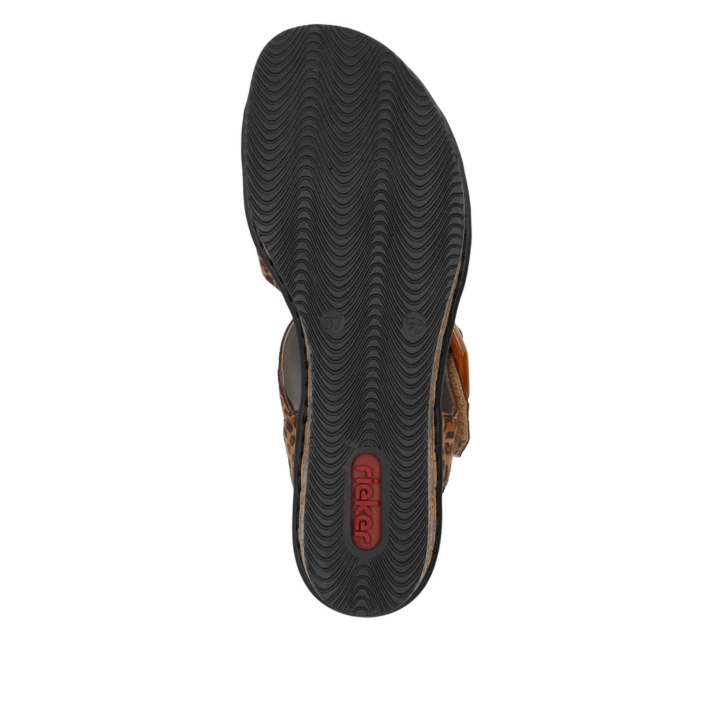 Rieker 68176 Wedge Hook and Loop Fastening Sandal - Brown Combi - image 010 |ww_colour=brown-combi|ww_order=010|