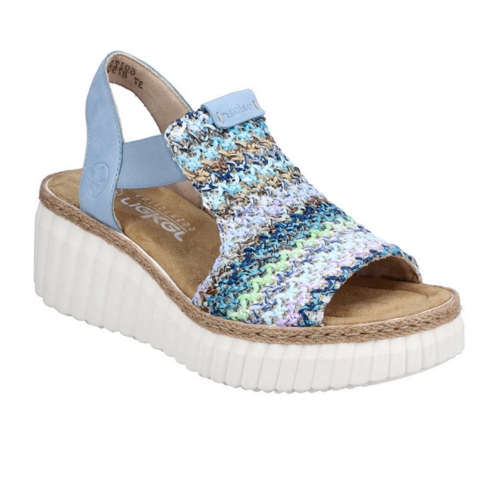 Rieker 69172 Elasticated Wedge Sandal - Multi - image 001 |ww_colour=multi|ww_order=001|