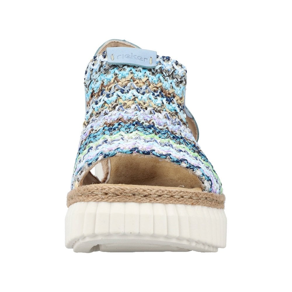 Rieker 69172 Elasticated Wedge Sandal - Multi - image 002 |ww_colour=multi|ww_order=002|
