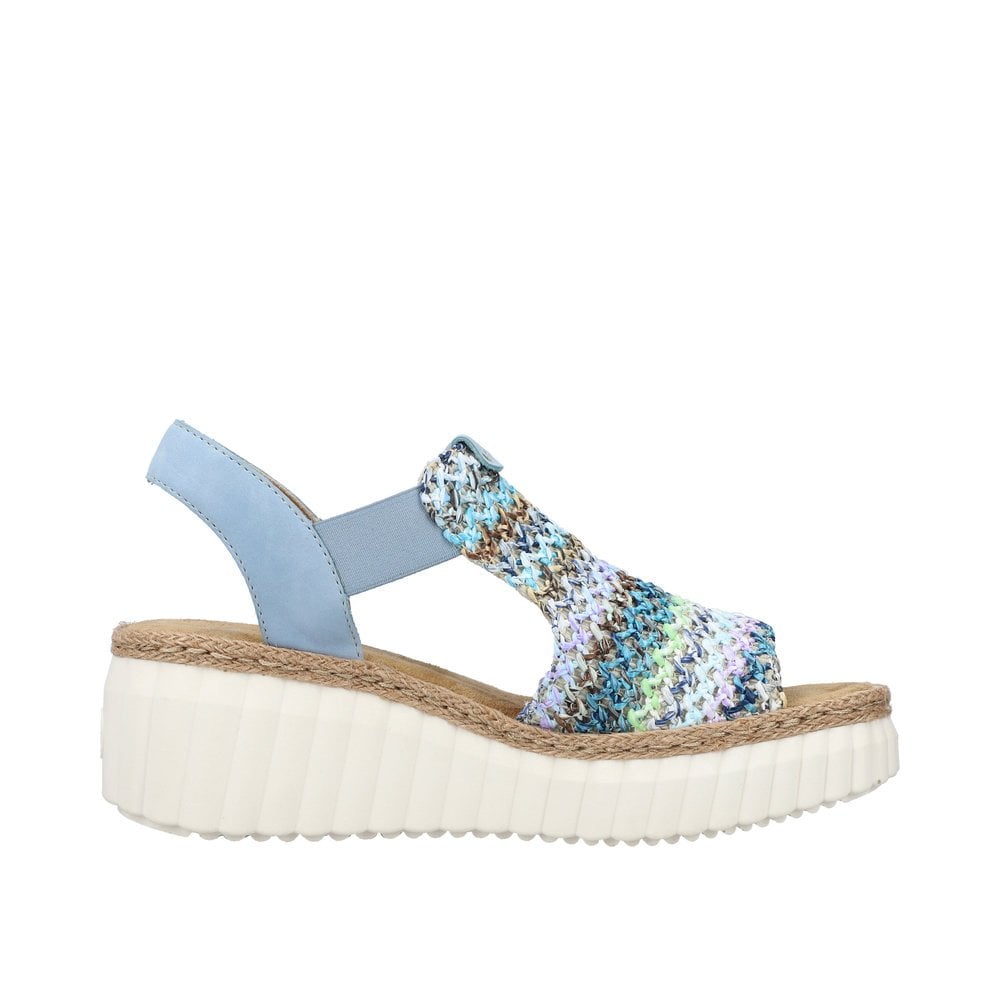 Rieker 69172 Elasticated Wedge Sandal - Multi - image 003 |ww_colour=multi|ww_order=003|
