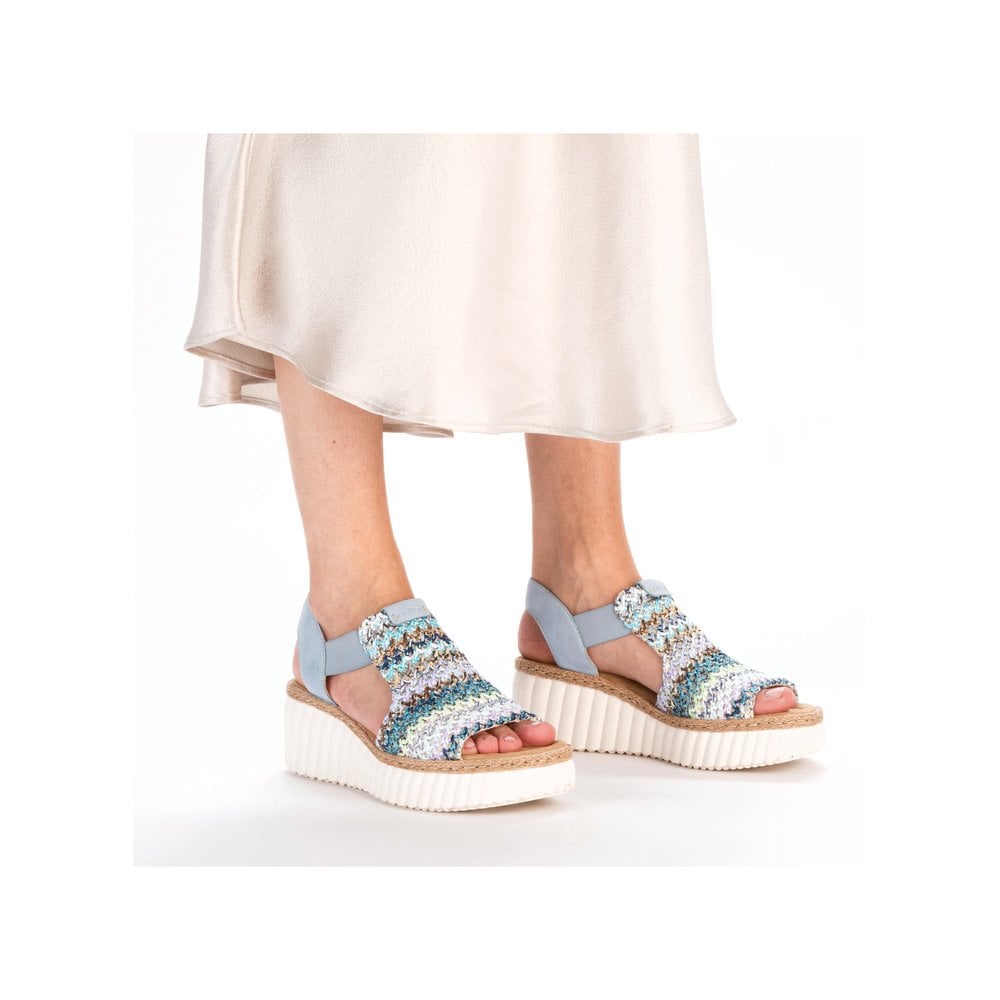 Rieker 69172 Elasticated Wedge Sandal - Multi - image 008 |ww_colour=multi|ww_order=008|