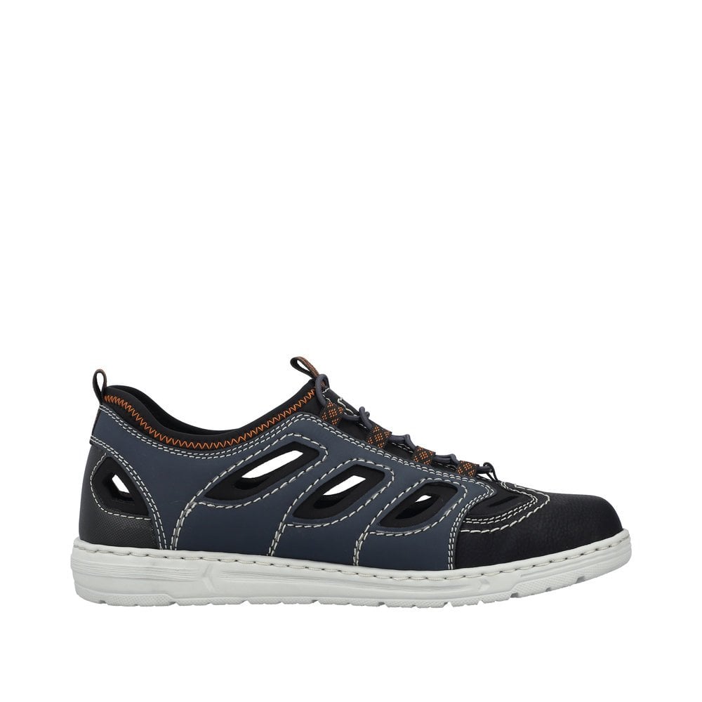 Rieker Slip On Casual Summer Shoe - Blue Combi - image 002 |ww_colour=blue-combi|ww_order=002|