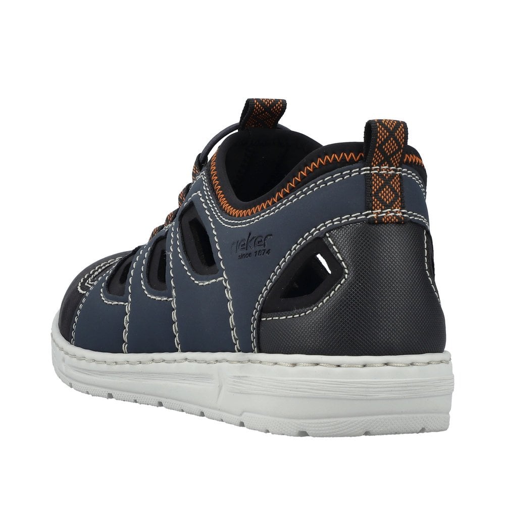 Rieker Slip On Casual Summer Shoe - Blue Combi - image 005 |ww_colour=blue-combi|ww_order=005|