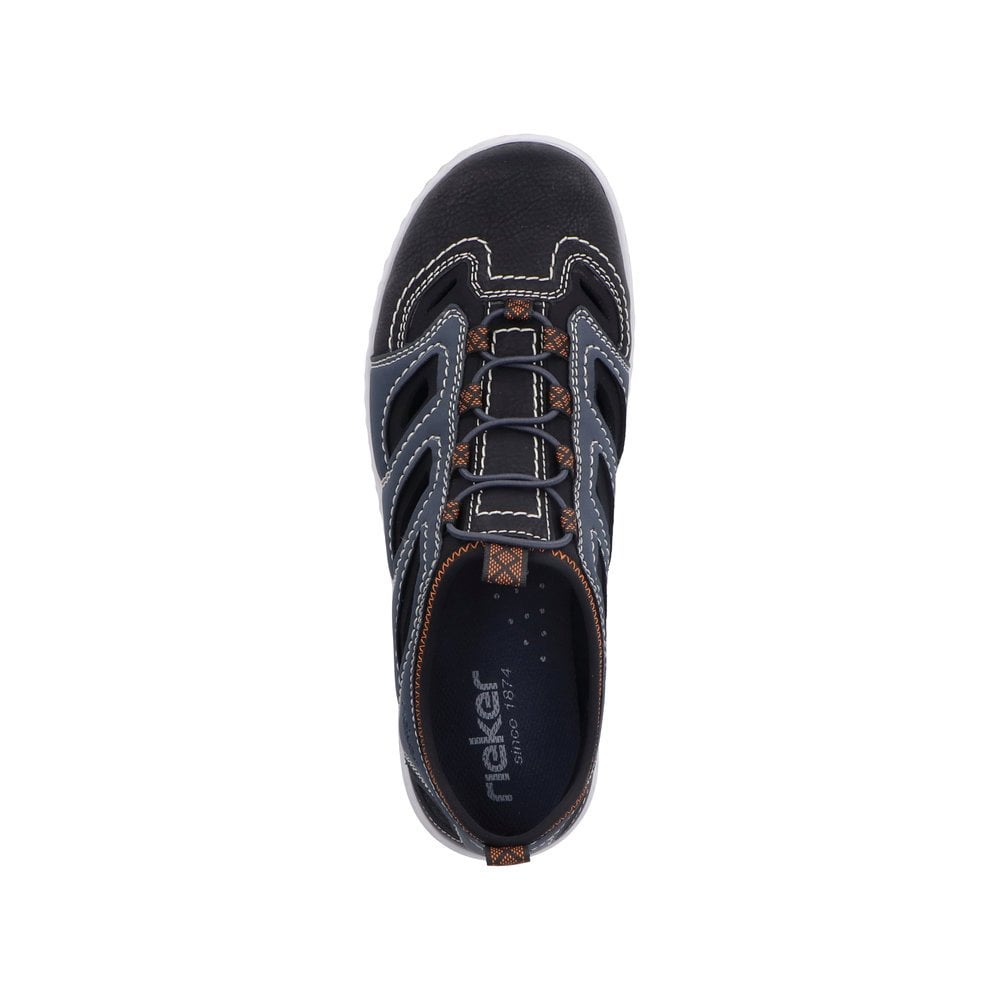 Rieker Slip On Casual Summer Shoe - Blue Combi - image 006 |ww_colour=blue-combi|ww_order=006|