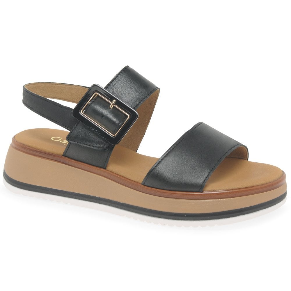 Gabor Aviemore Leather Wedge Sandal - Black - image 001 |ww_colour=black|ww_order=001|