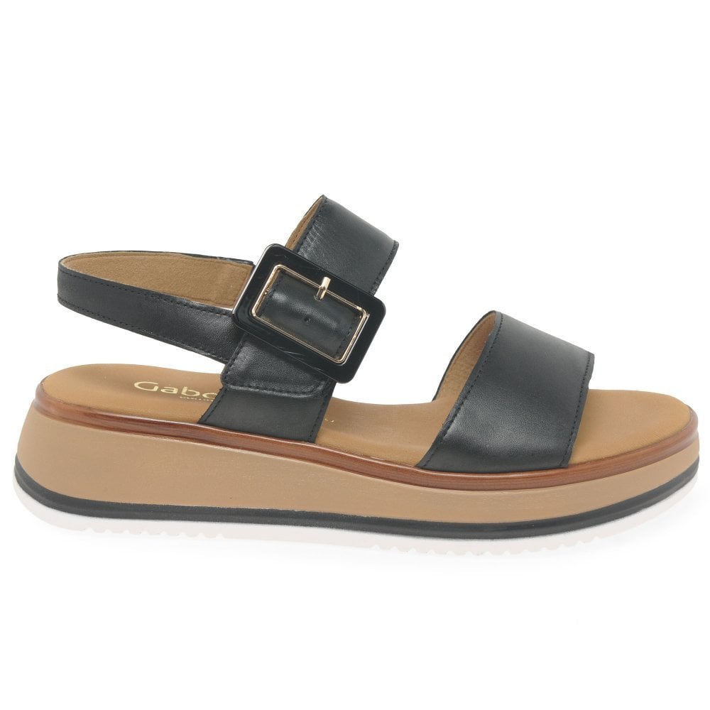 Gabor Aviemore Leather Wedge Sandal - Black - image 002 |ww_colour=black|ww_order=002|