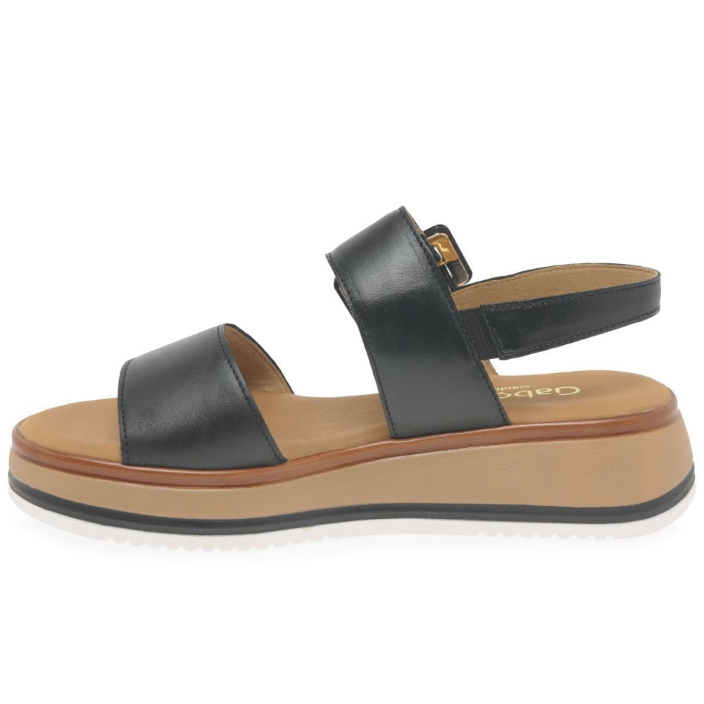 Gabor Aviemore Leather Wedge Sandal - Black - image 004 |ww_colour=black|ww_order=004|
