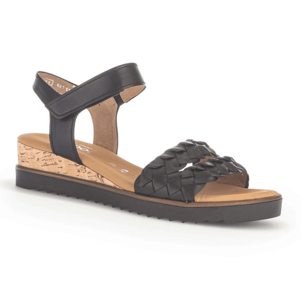 Gabor Rose Wedge Sandal - Black - image 001 |ww_colour=black|ww_order=001|