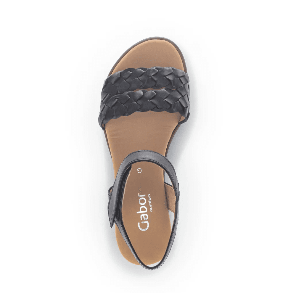 Gabor Rose Wedge Sandal - Black - image 003 |ww_colour=black|ww_order=003|