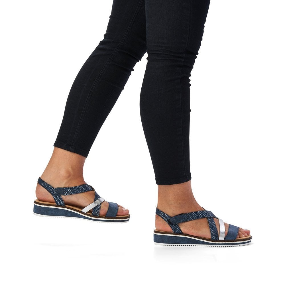 Rieker V3663 Hook & Loop Fastening Sandal - Blue Combi - image 008 |ww_colour=blue-combi|ww_order=008|