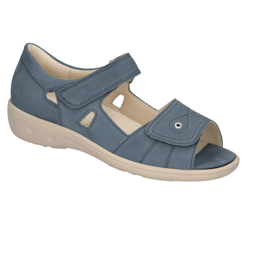 Waldlaufer Kara Hook & Loop Fastening Sandal - Denim - image 001 |ww_colour=denim|ww_order=001|