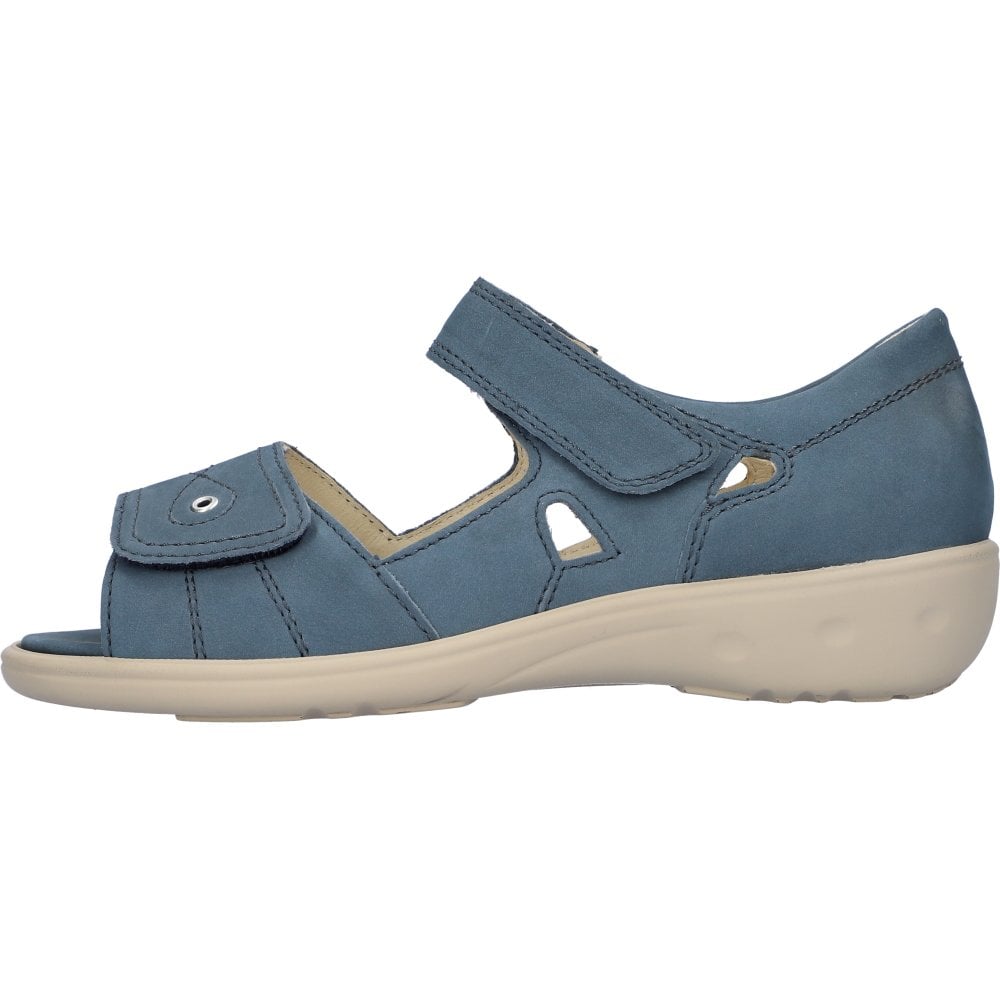 Waldlaufer Kara Hook & Loop Fastening Sandal - Denim - image 003 |ww_colour=denim|ww_order=003|