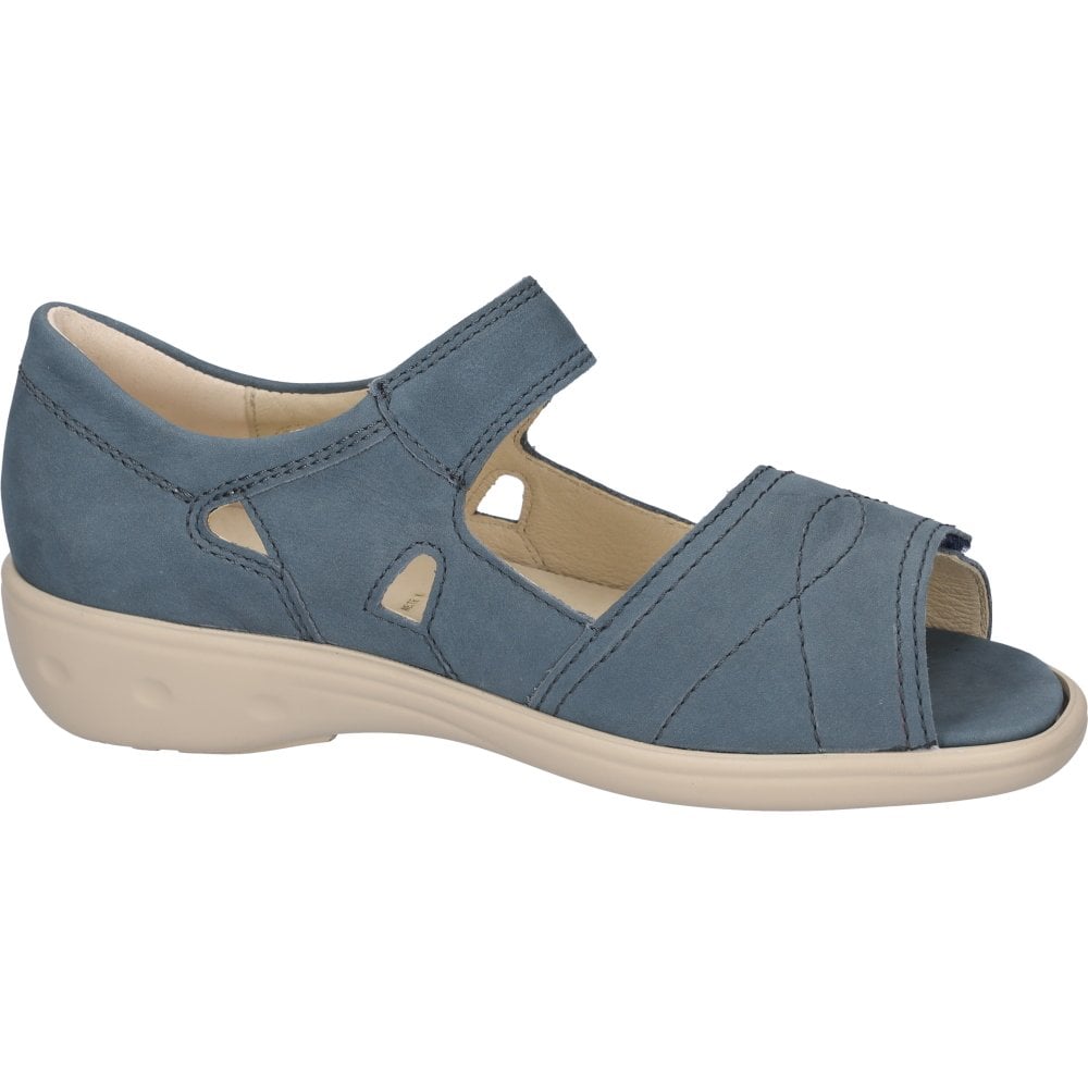Waldlaufer Kara Hook & Loop Fastening Sandal - Denim - image 004 |ww_colour=denim|ww_order=004|