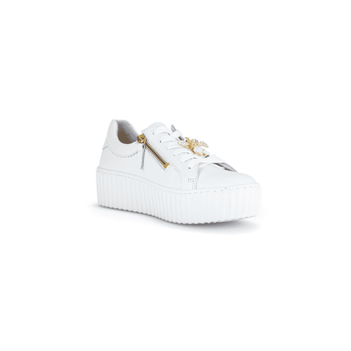 Gabor Dolly Casual Lace Up/Zip Shoe Bee Detail - White - image 001 |ww_colour=white|ww_order=001|