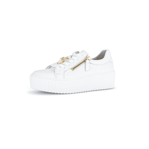 Gabor Dolly Casual Lace Up/Zip Shoe Bee Detail - White - image 002 |ww_colour=white|ww_order=002|