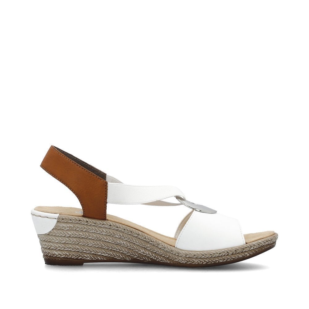 Rieker Slip On Wedge Sandal - White Combi - image 003 |ww_colour=white-combi|ww_order=003|