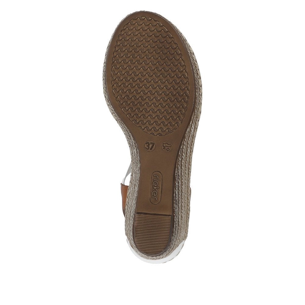 Rieker Slip On Wedge Sandal - White Combi - image 005 |ww_colour=white-combi|ww_order=005|
